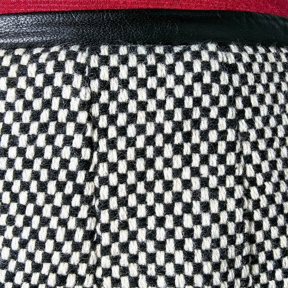 Talbots Sz 12 Checkered Wool Silk B/W Midi Skirt - Picture 4 of 12